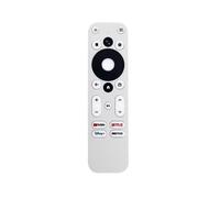 Télécommande de remplacement compatible / Boîtier TV Android KM2 certifié 4K avec commande vocale - Cadeau idéal - Blanc