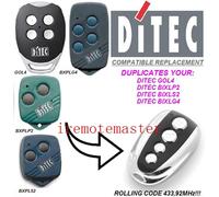 Télécommande de remplacement pour DITEC, 433,92MHZ, 3 pièces, Code de roulement