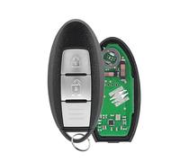 Télécommande de voiture à 2 boutons de rechange pour Nissan Qashqai X-Trail Pulsar 433 MHz 4 A puce avec porte-clés