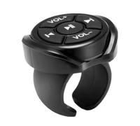 Télécommande de volant sans fil avec bouton média - Lecture de musique | Télécommande de radio multimédia avec récepteur de volant, bouton multimédia sans fil pour voiture, moto, vélo
