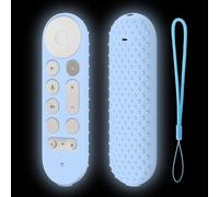 Télécommande en Silicone Compatible avec Google TV Streamer 4K TV 2024 pour Google GY3LE, télécommande TV, étui Souple avec 1 Corde de Suspension (étui Uniquement) (Bleu Lumineux)