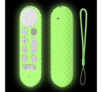Télécommande en Silicone Compatible avec Google TV Streamer 4K TV 2024 pour Google GY3LE, télécommande TV, étui Souple avec 1 Corde de Suspension (étui Uniquement) (Vert Lumineux)