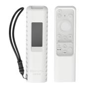 Télécommande en Silicone pour Samsung Solar Cell 2023 TM2360E BN59-01432A TM2361E BN59-01439A Smart TV Remote Anit-Lost Coque de Protection avec lanière (Blanc)