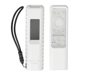 Télécommande en Silicone pour Samsung Solar Cell 2023 TM2360E BN59-01432A TM2361E BN59-01439A Smart TV Remote Anit-Lost Coque de Protection avec lanière (Blanc)