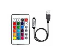 Télécommande infrarouge 24 touches avec contrôleur infrarouge DC 5 V USB pour bande lumineuse LED RVB 5050 2835