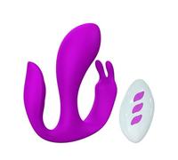 Telecommande Masseur Portable Stimulateur avecModes Vibrante,Entièrement en Silicone Médical,Télécommande Vibromasseur,100% Étanche KRU8