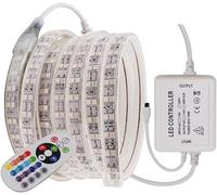 Télécommande Murale Bande LED 220v 110v 120led/m Double Rangée 5050 RGB LED Ruban étanche 24key Kit, 20m
