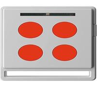 Télécommande Nice Home ECCO5BO - Émetteur Portail et Porte de Garage - 5 Touches, Fréquence 433,92 MHz, Auto-Apprentissage, Blanche/Touches Orange - Compatible Motorisation Nice Home