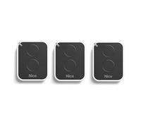 Télécommande Nice ON2E - Emetteur portatif à 2 Boutons - Fréquence : 433,92 MHz - Pour Portail et Porte de Garage - Codage à code tournant (Lot de 3 télécommandes)