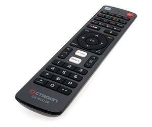 Télécommande originale Octagon OA RCU 06 pour Spirit 4K Android TV et Spirit PRO 4K Android TV - fonction 2 en 1 sans formation pour le récepteur et apprentissage pour la télévision, télécommande