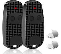 Télécommande portail, universelle 433,92 MHz, télécommande portail 2 canaux, pour cam433, compatible avec top 432EE, 432EV, 432NA, 432A, 432M, 432S, T432, noir (comprend 2 piles supplémentaires)