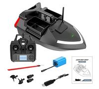 Télécommande pour bateau d'appât de pêche avec double moteur - Portée de 500 m, capacité de charge de 2 kg, croisière automatique, retour, correction d'itinéraire, veilleuse, clignotants