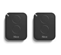Télécommande pour portails et porte de garage NICE FLO2RE - 2 canaux 433.92 mhz - Rolling code - Compatible récepteurs flox2r/floxi2r/ox2/ox4t/oxibd (Noir Lot de 2 télécommandes)