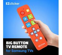 Télécommande pour TV Samsung Télécommande à Grosses Touches pour Tous Les téléviseurs Samsung Uniquement (Orange) Simplifiée et Facile à Utiliser (2 Piles AAA Non incluses)