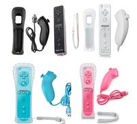 Télécommande pour Wii Motion Plus avec coque en silicone de remplacement pour Nintendo Nunchuk pour Nintendo Wii et Wii U Style 6