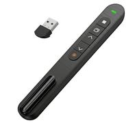 Télécommande PowerPoint sans Fil 2.4GHz USB Presentation Cliqueur | Zapette Powerpoint avec Hyperlien et Contrôle du Volume 100m Longue Portée de Contrôle pour Mac Ordinateur PC Portable Noir