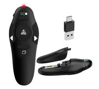 Télécommande PowerPoint Sans Fil USB Type-A & Type-C, 2.4GHz - Laser Rouge 100 m, Zapette de Présentation Plug & Play, Télécommande Présentateur pour PC, Mac, Ordinateur et Projecteur