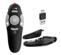 Télécommande PowerPoint Sans Fil USB Type-A & Type-C, 2.4GHz - Laser Rouge 100 m, Zapette de Présentation Plug & Play, Télécommande Présentateur pour PC, Mac, Ordinateur et Projecteur