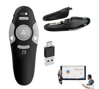 Télécommande PowerPoint Sans Fil USB Type-A & Type-C, 2.4GHz - Pointeur Laser 100m, Zapette PowerPoint Plug & Play, Télécommande Présentateur pour Ordinateur, PC, Mac, Projecteur