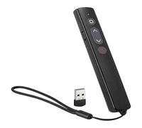 Télécommande Présentation Sans Fil 2,4 GHz, Pointeur Laser Rouge, Présentateur USB Prêt à l’Emploi pour Diaporama, Réunion, Cours et Conférence, Noir