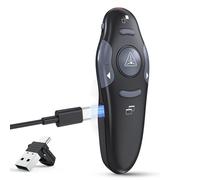 Télécommande Presenter PowerPoint, pointeur lumineux rouge, connexion sans fil 2,4 GHz via récepteur USB-C, télécommande de présentation pour Windows/Mac/Linux/Android/PowerPoint (pas de batterie)