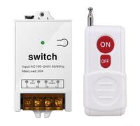 Télécommande RF sans fil 30 A à canal unique, contrôleur à usage général AC 100-240 V avec signal stable, longue portée de 300 à 500 m (blanc)
