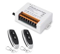 Télécommande RF sans fil 433 MHz avec 2 émetteurs AC 220 V -240 V 10 A 2 canaux récepteur relais pour rideau électrique porte de garage moteur lumière volets roulants