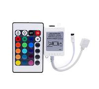 Télécommande sans fil à 24 touches pour LED IR RGB 16 couleurs Boîtier de commande à distance DC 12 V pour bande lumineuse LED Sécurité Boîtier de commande RVB Boîtier de commande de redresseur sans f