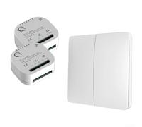 Télécommande sans fil auto-alimentée, kit récepteur de lumière blanc, 2 récepteurs, 1 double, interrupteur mural sans pile