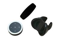 Télécommande sans fil Bluetooth pour bouton média,Contrôleur média pour téléphone avec support de montage pour volant de voiture moto,Télécommande pour bouton média pour iOS/Android (argent)