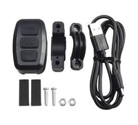 Télécommande sans fil compatible pour guidon de moto avec support direct, cordon d'alimentation et 1 bouton hôte pour voiture et sports de plein air