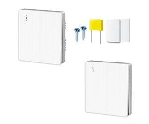 Télécommande sans fil de type 86 pour un fonctionnement léger, design peler-coller, sans câblage, portée RF de 10 mètres, prend en charge jusqu'à 100 W de charge 110 V-240 V AC pour (1-GANG)