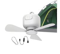 Télécommande sans fil Petit ventilateur suspendu, ventilateur de plafond extérieur, souffleur de plafond à batterie, télécommande sans fil, conception portable, 25x25x11,5 cm, idéal pour le camping ou