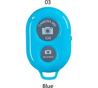 Télécommande sans fil pour selfie, compatible Bluetooth Bâton de caméra avec bouton de retardement Bleu