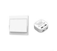 Télécommande sans fil RF433 MHz, bouton poussoir 1/2 pour éclairage, module mural auto-alimenté avec signal fort jusqu'à 30 m en intérieur, blanc (1 gang 1-1)
