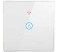 Télécommande sans fil RF433 Panneau tactile en verre pour lumières, chauffages, ventilateurs jusqu'à 1000 W, alimenté par piles, aucun câblage nécessaire, blanc