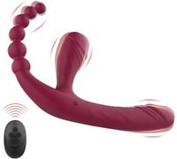 Telecommande Strapless Strap-on Gode Vibromasseur Stimulateur clitoridien avec 11 niveaux d'intensité pour stimulation Vibrateur,Étanche