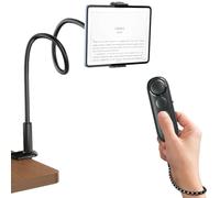 Télécommande Tourneur de Page Bluetooth avec Support Tablettes pour APP Lecture, Vidéo TikTok et Commande Photo, Télécommande Universelle, Compatible iPhone, iPad, Téléphones et Tablettes Android