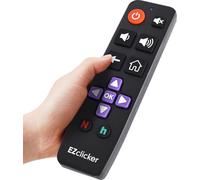 Télécommande TV Roku EZclicker | Universelle à Grosses Touches, Facile à Utiliser, pour Roku Uniquement, Non Compatible avec Roku Stick (2 Piles AAA Non incluses) (Noir)