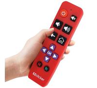 Télécommande TV Roku EZclicker | Universelle à Grosses Touches, Facile à Utiliser, pour Roku Uniquement, Non Compatible avec Roku Stick (2 Piles AAA Non incluses) (Rouge)
