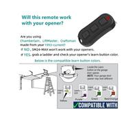 Télécommande Universelle de Remplacement pour Porte de Garage pour Liftmaster/pour Chamberlain/pour Craftsman 893MAX 891LM 371 971 avec Bouton