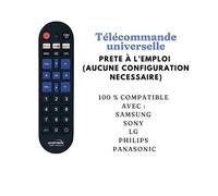 Télécommande universelle - HD4K - Prête à l'emploi - Compatible SAMSUNG, LG, SONY, PHILIPS - Noir
