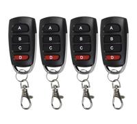 Telecommande Universelle Portail 433 Mhz, Duplicateur Multicode à 4 Boutons, Telecommande de Porte de Garage Duplicateur sans Fil Clonage 433,92 MHz (Noir 4PCS)