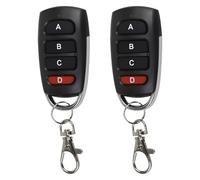 Telecommande Universelle Portail 433 Mhz, Duplicateur Multicode à 4 Boutons, Telecommande de Porte de Garage Duplicateur sans Fil Clonage 433,92 MHz (2, Noir)
