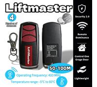 Télécommande universelle pour porte de garage LiftMaster ME960-LM 433,92 MHz à 3 boutons, transmetteur porte-clés, ouvre-porte de sécurité universel + 2.0 2PCS