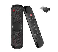 Télécommande universelle W2 Pro Air Mouse pour TV - 2,4 G - Mini clavier sans fil 3 en 1 - Clavier portable avec pavé tactile - Noir