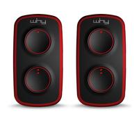 Télécommande universelle WHY EVO NOA MINI à 4 boutons - Programmable code fixe ou code tournant - Fréquences 433 ou 868 mhz - Pour portails et porte de garage (Rouge Volcan Lot de 2 télécommandes)