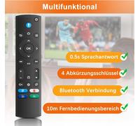 Télécommande Vocale 2 Gén, Télécommande de Remplacement Intelligente, Télécommande Universelle Smart TV, Adaptée aux Smart TV Stick/Cube (1 Gen/2 Gen/3 Gen/Lite/4K/4K Max) (KF019)