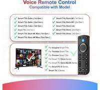 Télécommande Vocale De Remplacement Pour Fire Amz Smart Tvs Cube,Tv Stick/Lite/4K/4K Max/Hd,Convient Au Smart Tv Insignia/Toshiba/Pioneer