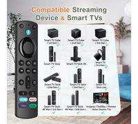 Télécommande vocale de télévision Compatible avec Fire TV Stick TV Cube Fire TV Stick Lite télécommande vocale intelligente de remplacement 3rd Gen Pro Plus
